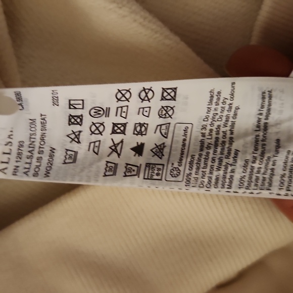 Allsaints Cream Sweatshirt with Beach Print Size M womens - Picture 4 of 5